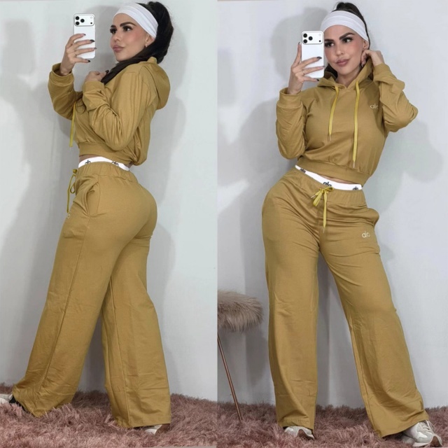 Fashion Embroidery Hooded Fall Tracksuit Set