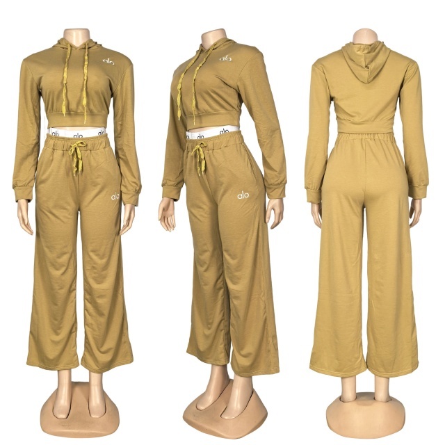 Fashion Embroidery Hooded Fall Tracksuit Set