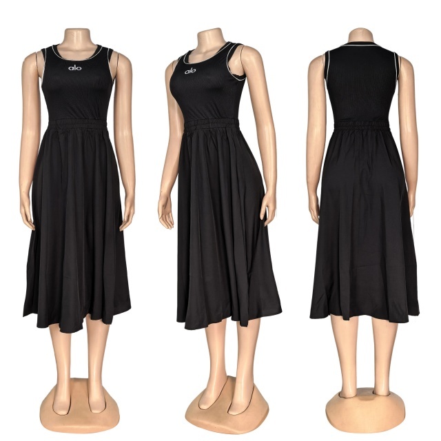 Fashion Sport Sleeveless Slit Maxi Dress