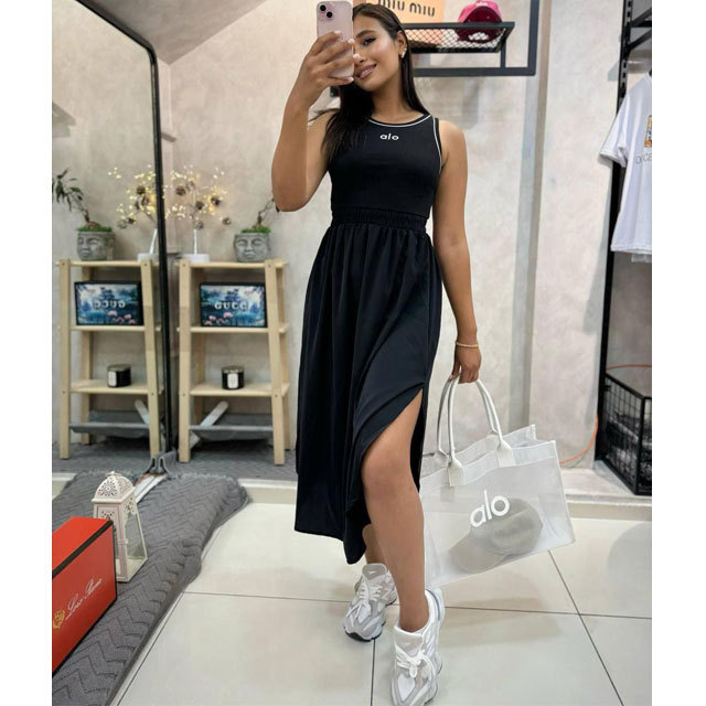 Fashion Sport Sleeveless Slit Maxi Dress