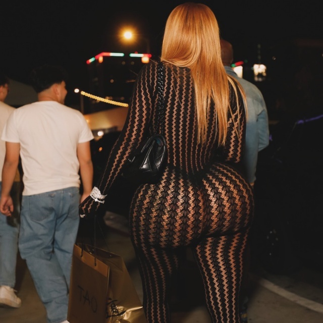See Through Striped Jacquard  Lingerie Jumpsuit