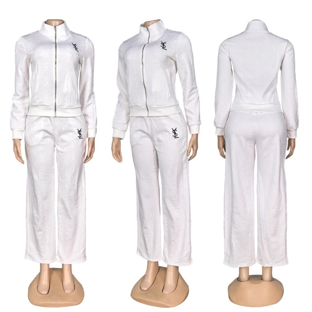 Fashion Embroidery Embossing Women Tracksuit Set