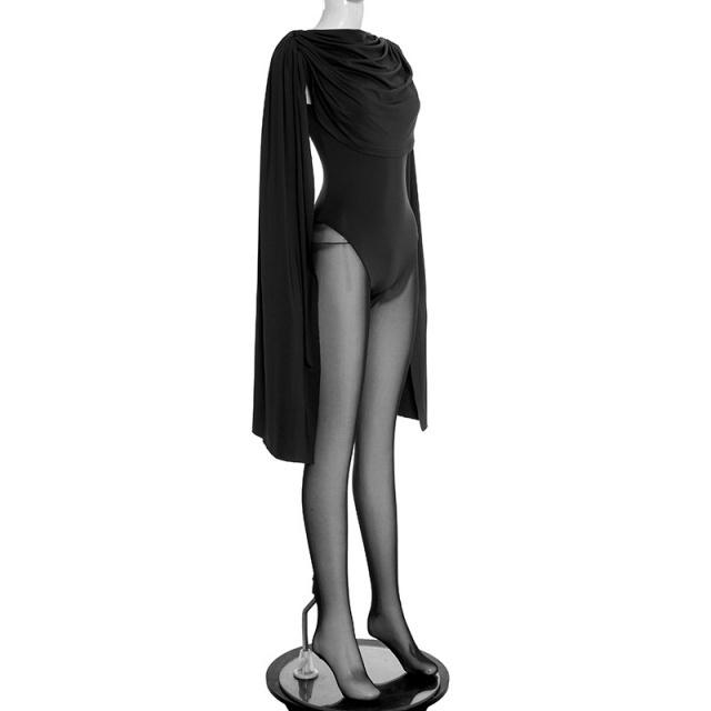 Ruched Design Sheer Mesh Tight Jumpsuit