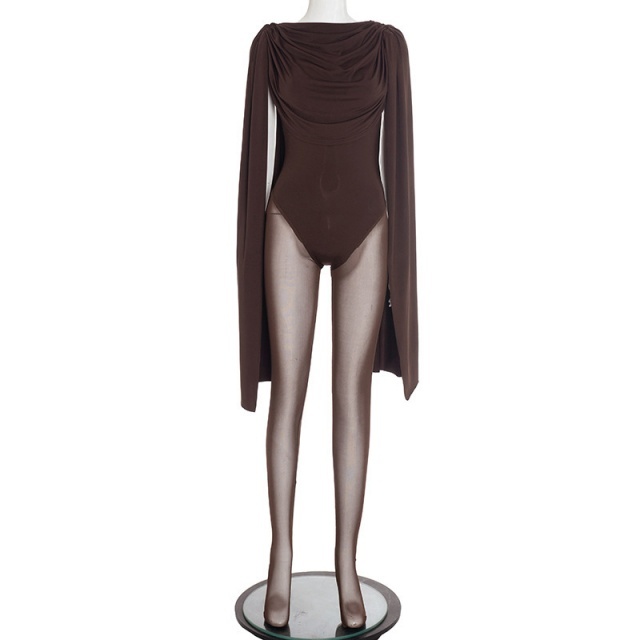 Ruched Design Sheer Mesh Tight Jumpsuit