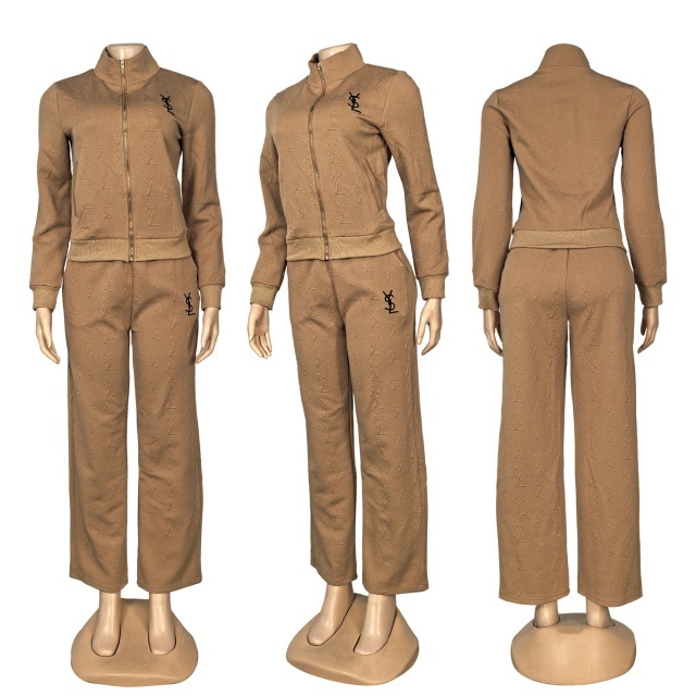 Fashion Embroidery Embossing Women Tracksuit Set