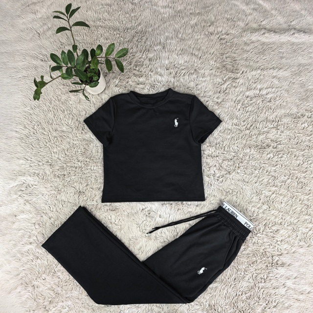 Fashion Embroidery Short Sleeve Casual Pants Suit