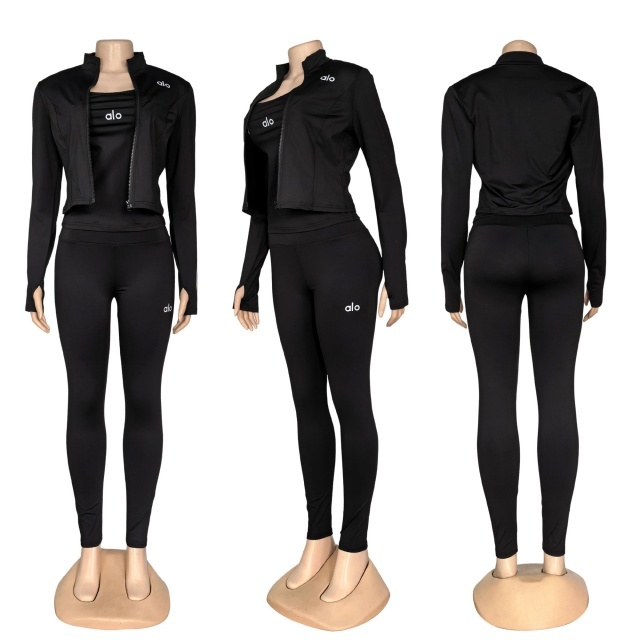 High Elastic 3 Piece Yoga Tracksuit Set
