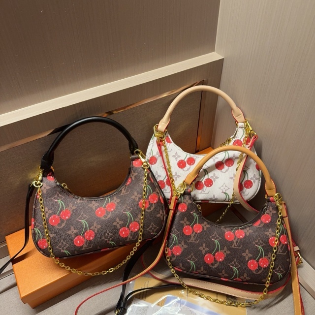 Fashion Cherry Print Leather Luxury Purses