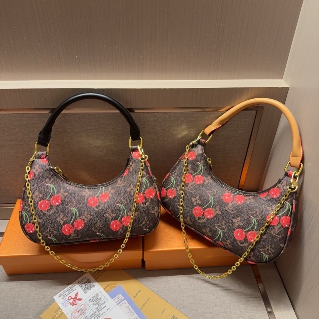 Fashion Cherry Print Leather Luxury Purses