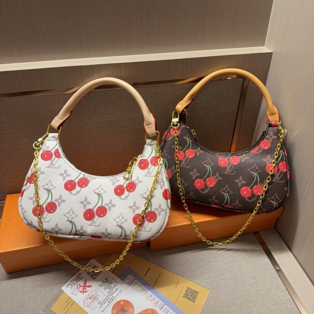 Fashion Cherry Print Leather Luxury Purses