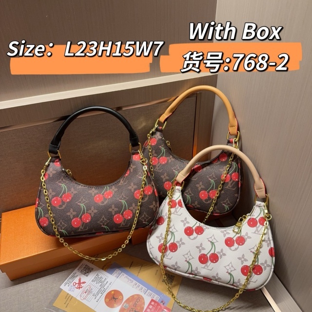 Fashion Cherry Print Leather Luxury Purses