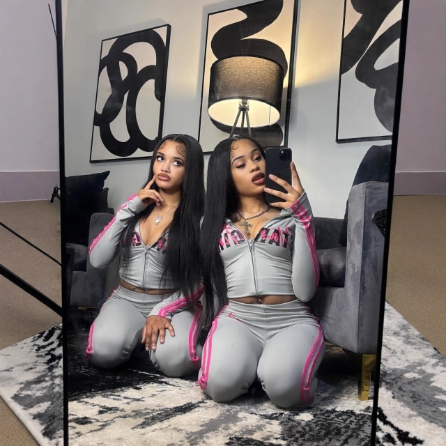 Striped Fashion Printed Hooded Flare Pant Set