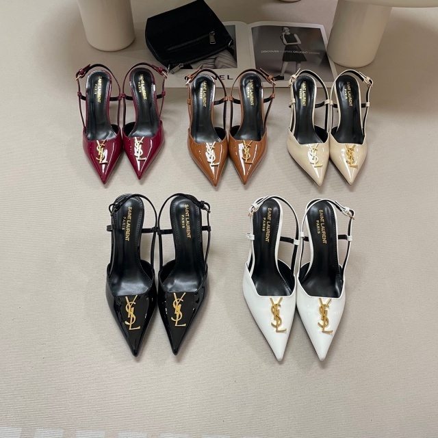 Fashion Logo Pointed Toe Luxury High Heeled Sandals