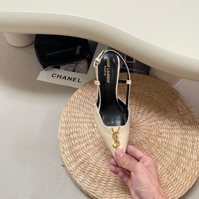 Fashion Logo Pointed Toe Luxury High Heeled Sandals