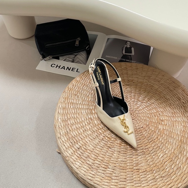 Fashion Logo Pointed Toe Luxury High Heeled Sandals