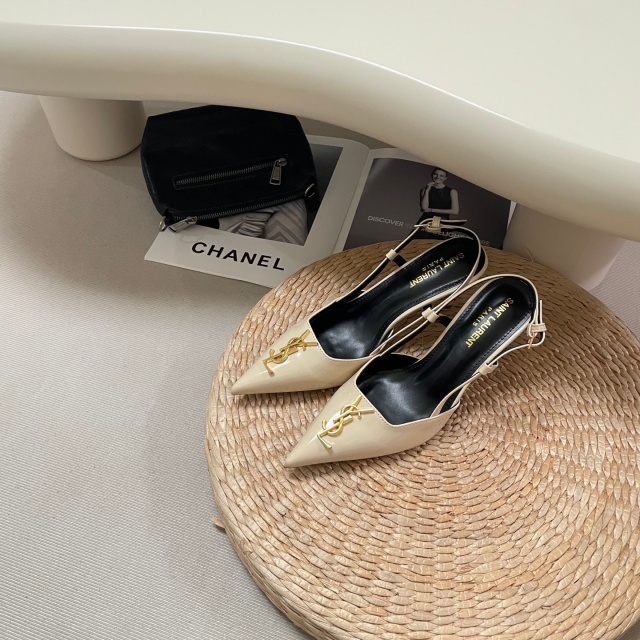Fashion Logo Pointed Toe Luxury High Heeled Sandals