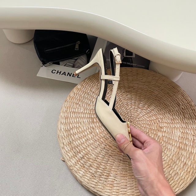 Fashion Logo Pointed Toe Luxury High Heeled Sandals