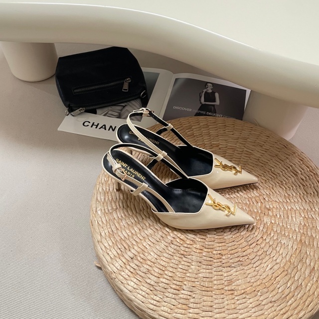 Fashion Logo Pointed Toe Luxury High Heeled Sandals