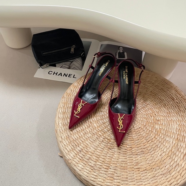 Fashion Logo Pointed Toe Luxury High Heeled Sandals