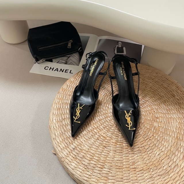 Fashion Logo Pointed Toe Luxury High Heeled Sandals