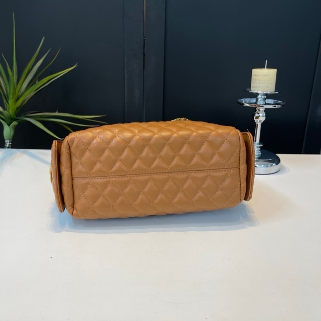 Metal Logo Chained Leather Handbags
