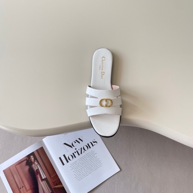 Metal Logo Hollow Out Sexy Flat Slides