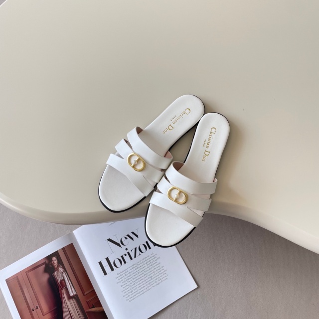 Metal Logo Hollow Out Sexy Flat Slides