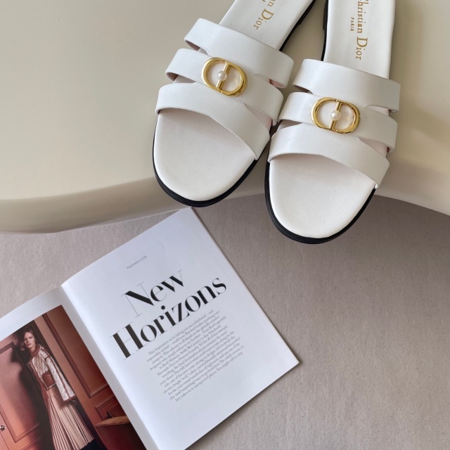 Metal Logo Hollow Out Sexy Flat Slides