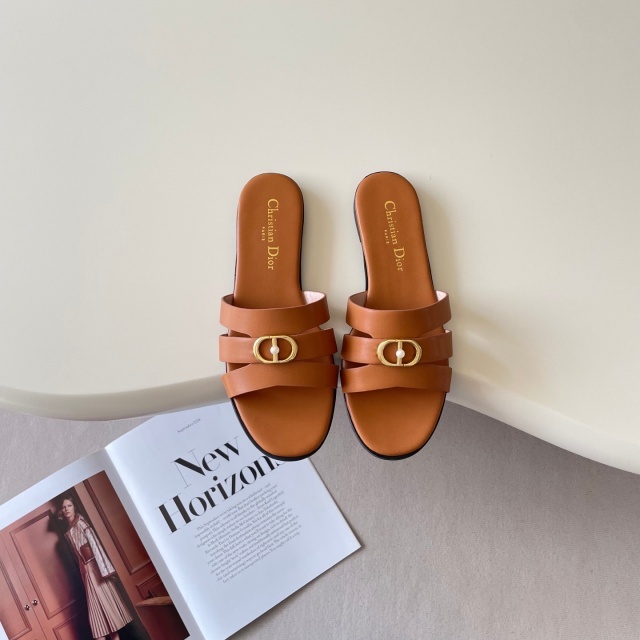 Metal Logo Hollow Out Sexy Flat Slides