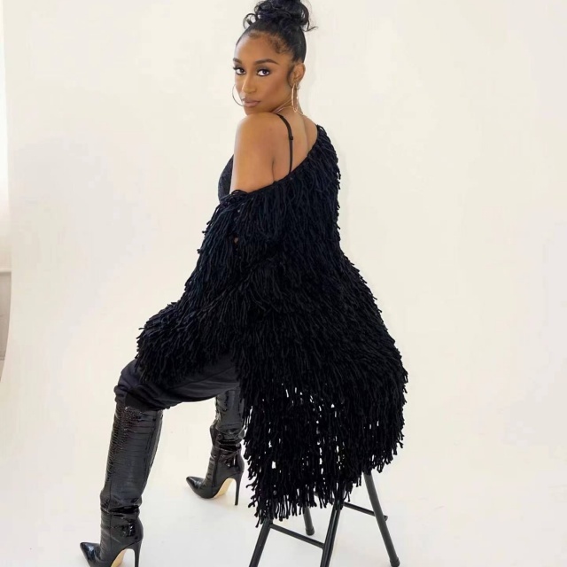 Knitted Crocheted Tassel Cardigan