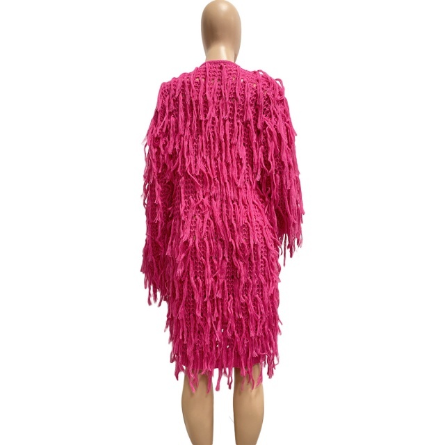 Knitted Crocheted Tassel Cardigan