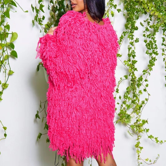 Knitted Crocheted Tassel Cardigan