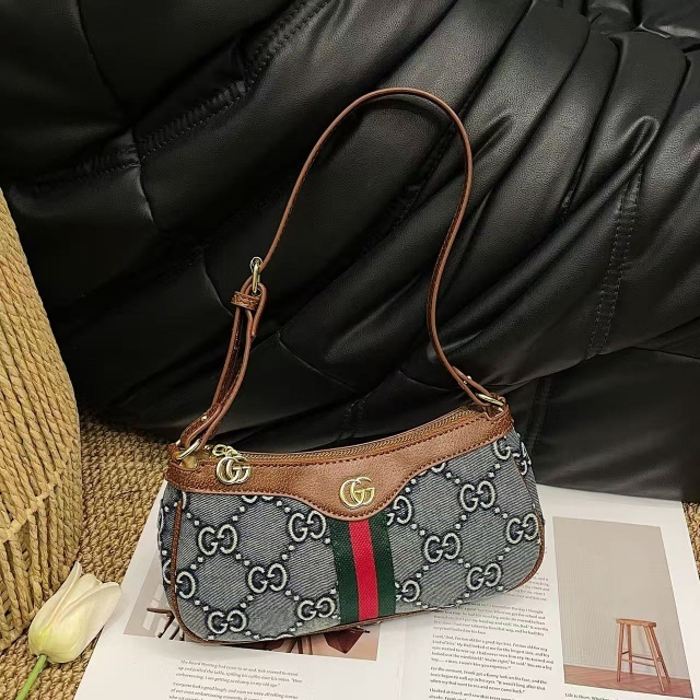 Metal Logo Denim Fashion Women Purses