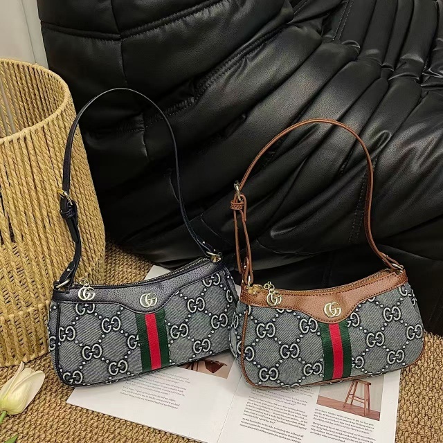 Metal Logo Denim Fashion Women Purses