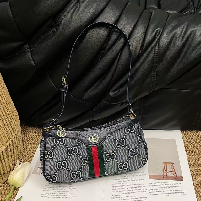 Metal Logo Denim Fashion Women Purses
