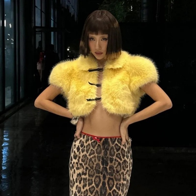 Solid Color Fur Vest Jacket