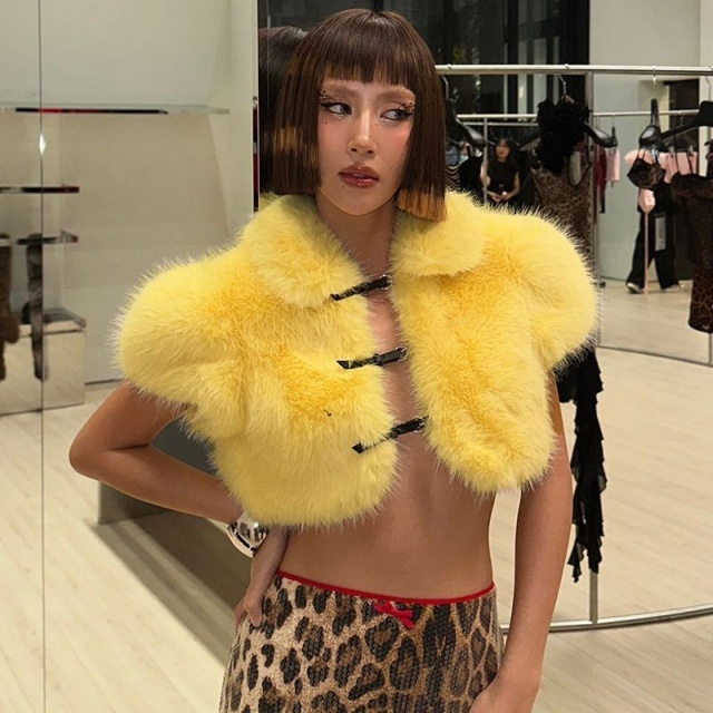 Solid Color Fur Vest Jacket