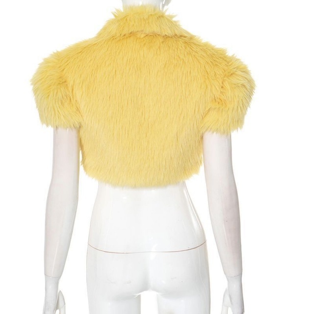 Solid Color Fur Vest Jacket