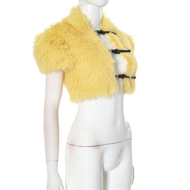 Solid Color Fur Vest Jacket