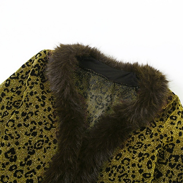 Fur-trimmed V-neck Fitted Top Mini Skirt Set