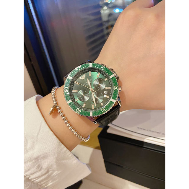 Multi Function Leather Men Quartz Watch