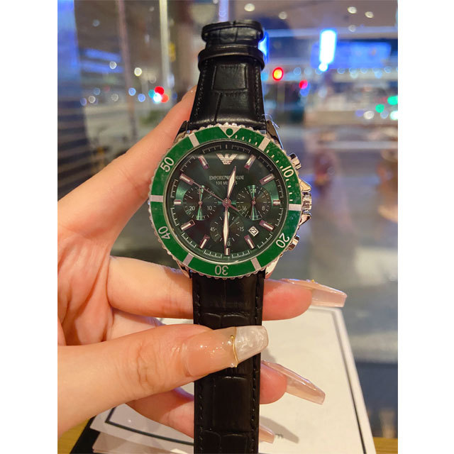 Multi Function Leather Men Quartz Watch