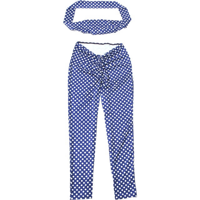 Polka Dots Printed Halter Crop top Tight Pant Set