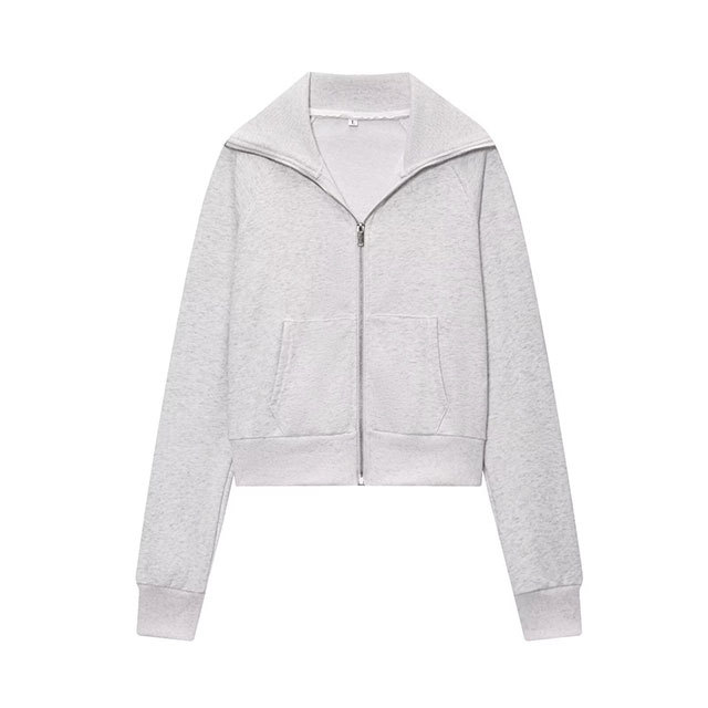Solid Color Zipper Up Jacket Top Flare Pant Set