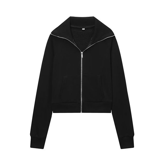Solid Color Zipper Up Jacket Top Flare Pant Set