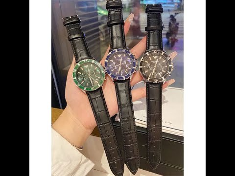 Multi Function Leather Men Quartz Watch