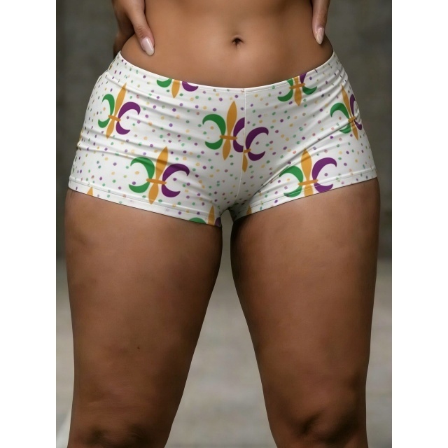 Mardi Gras Fashion Tight Short Leggings