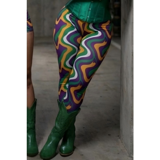 Mardi Gras Fashion Tight Long Leggings