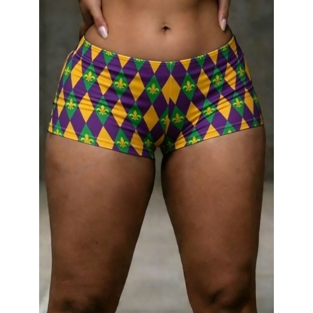 Mardi Gras Fashion Tight Short Leggings