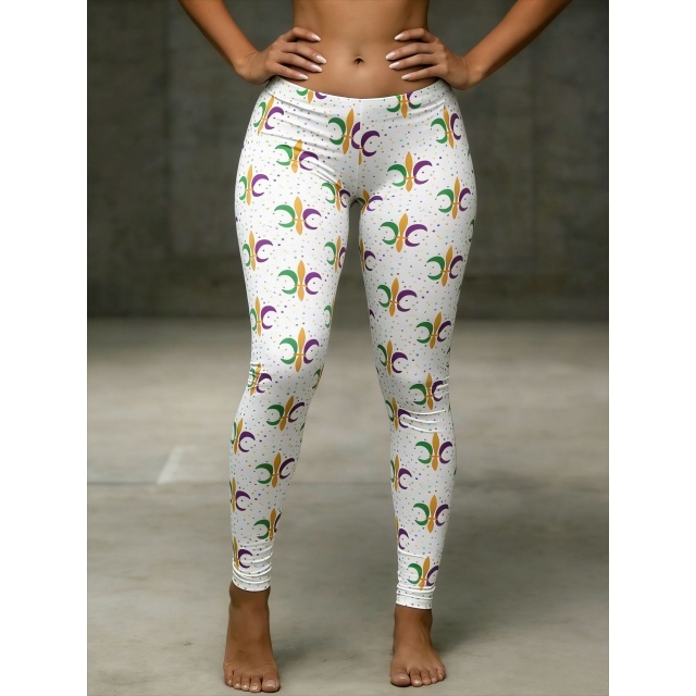 Mardi Gras Fashion Tight Long Leggings